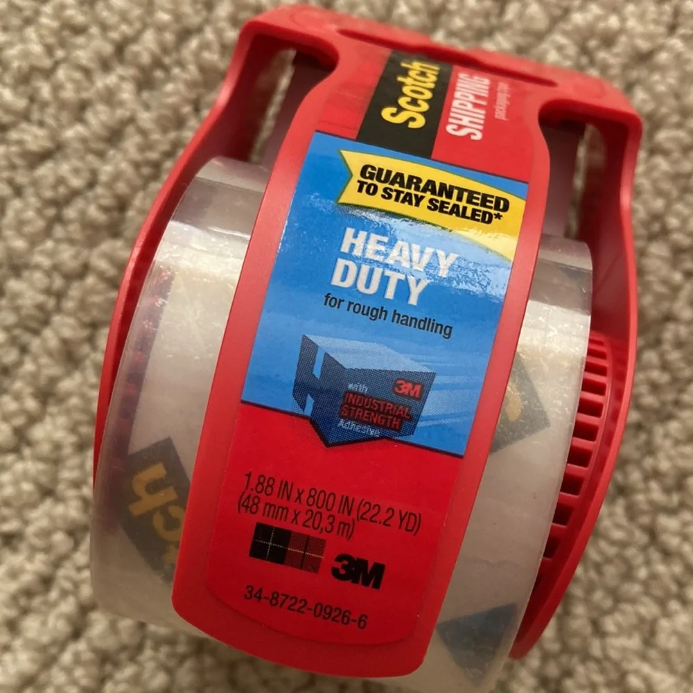 Scotch Shipping Tape Packaging Rollers Heavy Duty Pack of 4 88.8 yd Supplies NEW